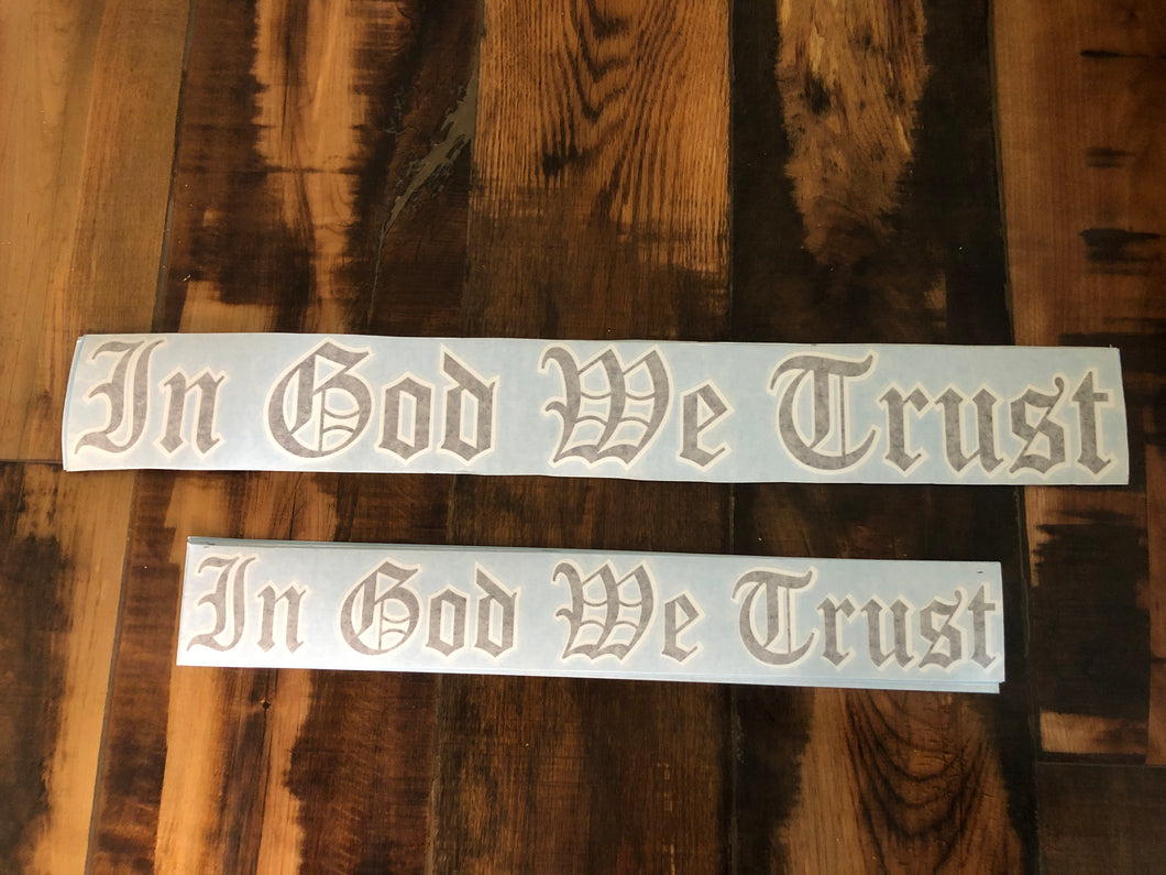 IN GOD WE TRUST DECALS