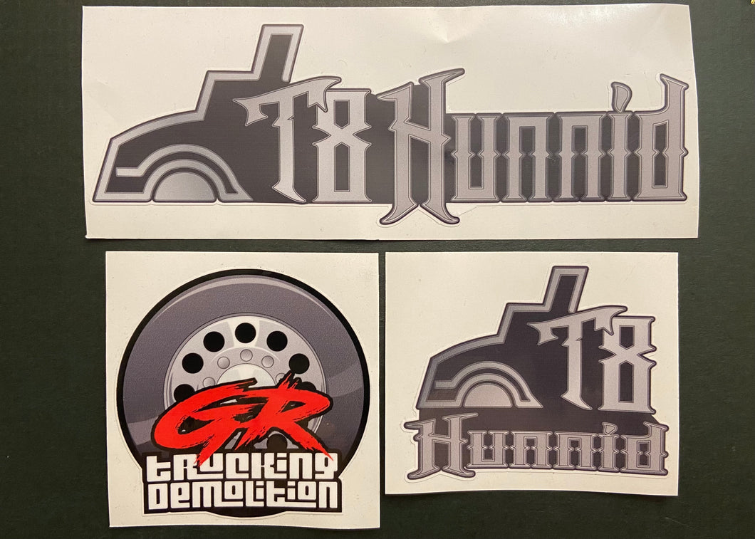 New T8HUNNID 3 PACK OF DECALS